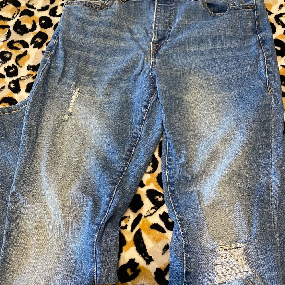 True Religion Light Blue Distressed Boyfriend Jeans